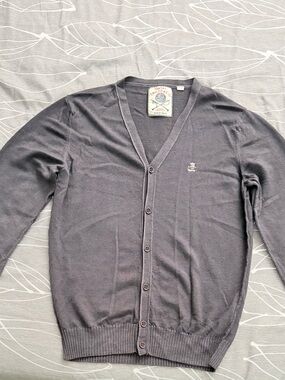 Diesel Men's Charcoal V-Neck Button Cardigan Sweater